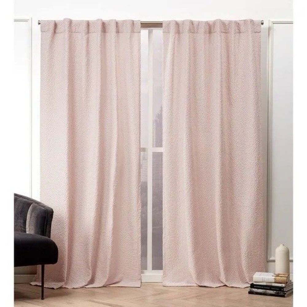 Nicole Miller Textured Hidden Tab Top Sheer Panels 1 Pair - 50X84 - Blush